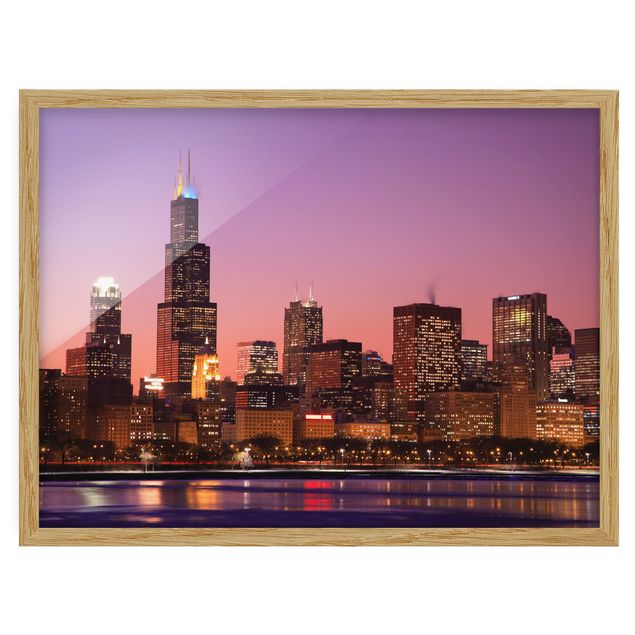 Wandbilder mit Rahmen Chicago Skyline