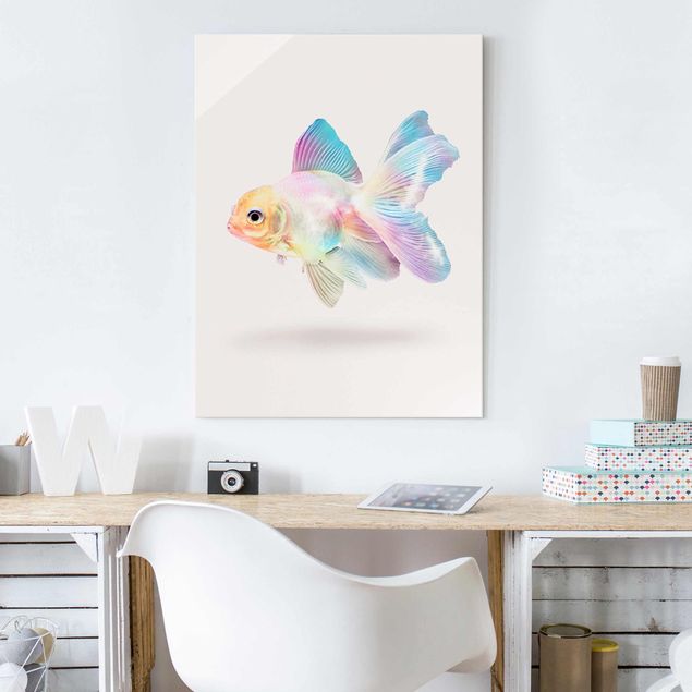 Glasbilder Tiere Fisch in Pastell