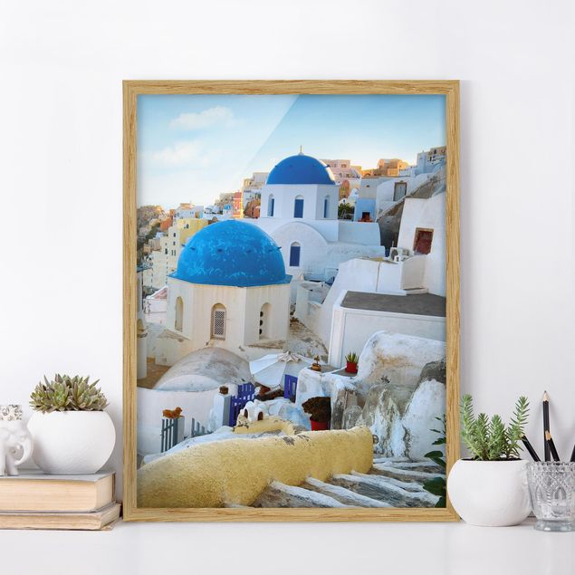 Moderne Bilder mit Rahmen Santorini