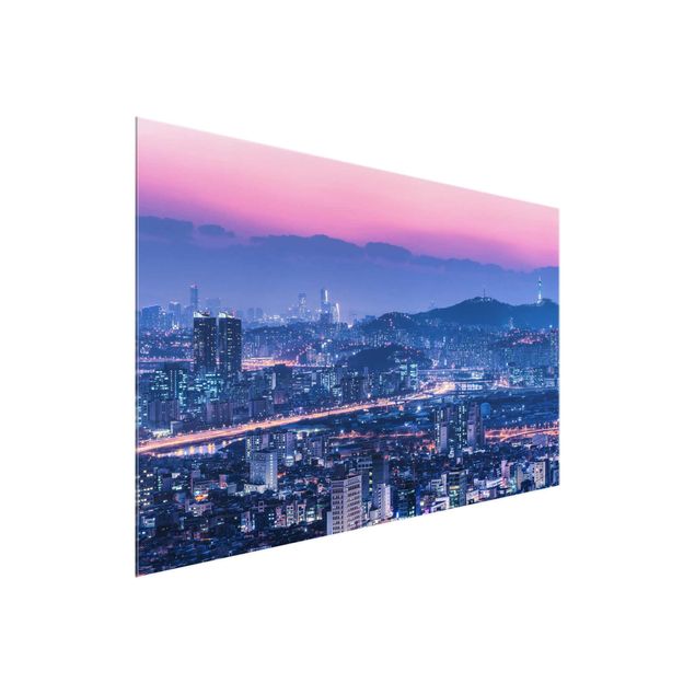 Glasbild - Skyline von Seoul - Querformat 3:2