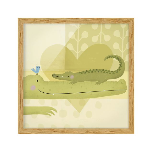 Wandbilder mit Rahmen Mama und ich - Krokodile