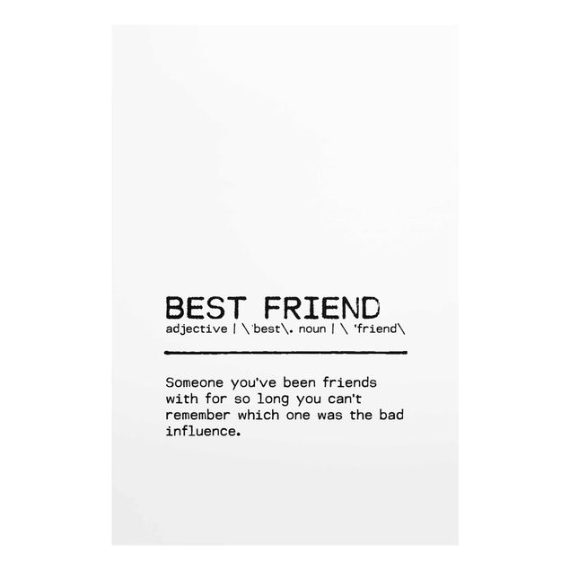 Glasbild - Definition Best Friend - Hochformat