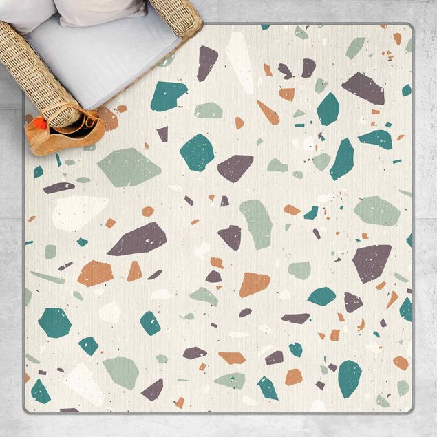 Teppich grün Detailliertes Terrazzo Muster Grosseto