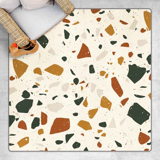 Teppich braun Detailliertes Terrazzo Muster Livorno