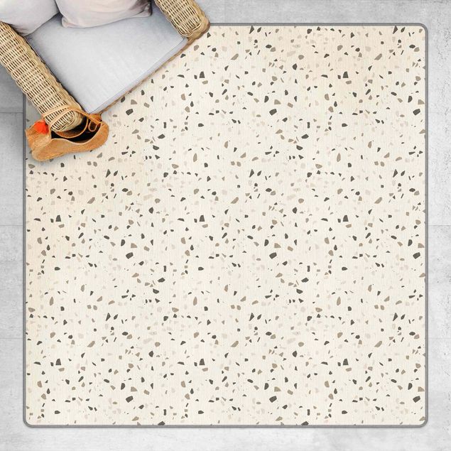 Teppich grau Detailliertes Terrazzo Muster Pompeji