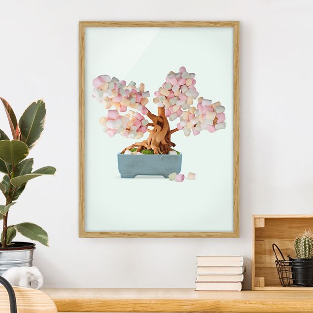 Moderne Bilder mit Rahmen Bonsai mit Marshmallows