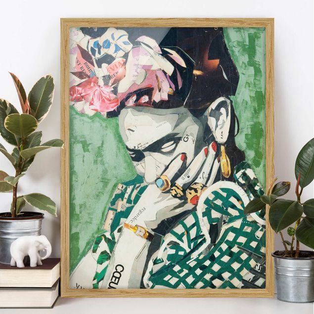 Moderne Bilder mit Rahmen Frida Kahlo - Collage No.3