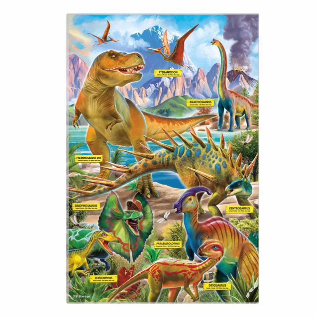 Leinwandbild - Die Dinosaurierarten - Hochformat 2:3
