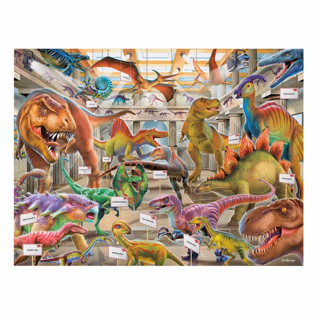 Leinwandbild - Dinosaurier im Naturkundemuseum - Querformat 4:3