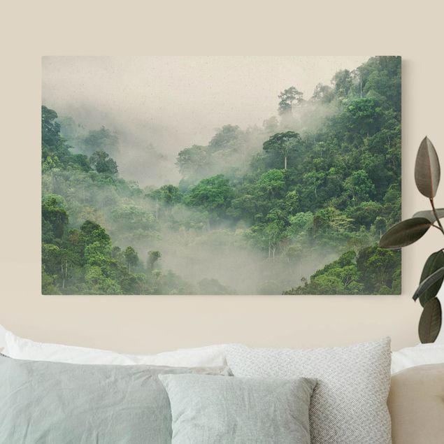 Leinwandbilder Blumen Dschungel im Nebel