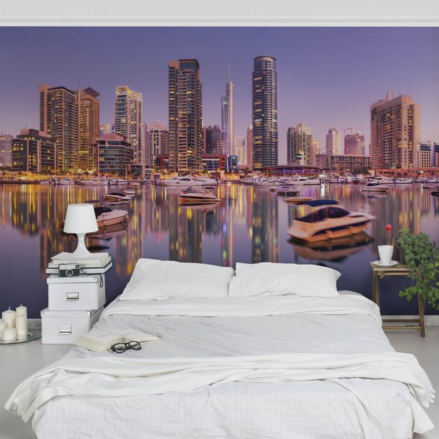 Fototapete Stadt Dubai Skyline und Marina