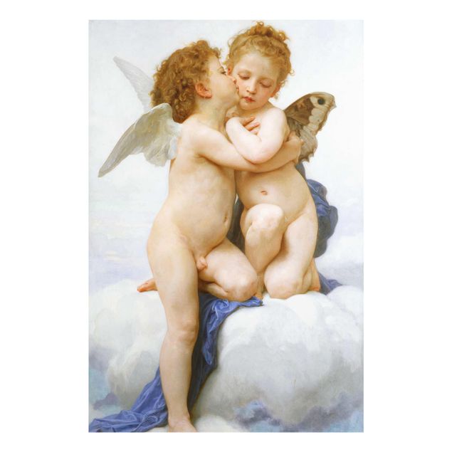 Glasbild - William Adolphe Bouguereau - Der erste Kuss - Hochformat 3:2