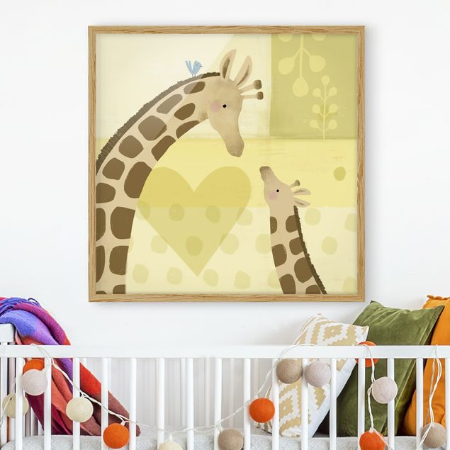Tiere Bilder mit Rahmen Mama und ich - Giraffen