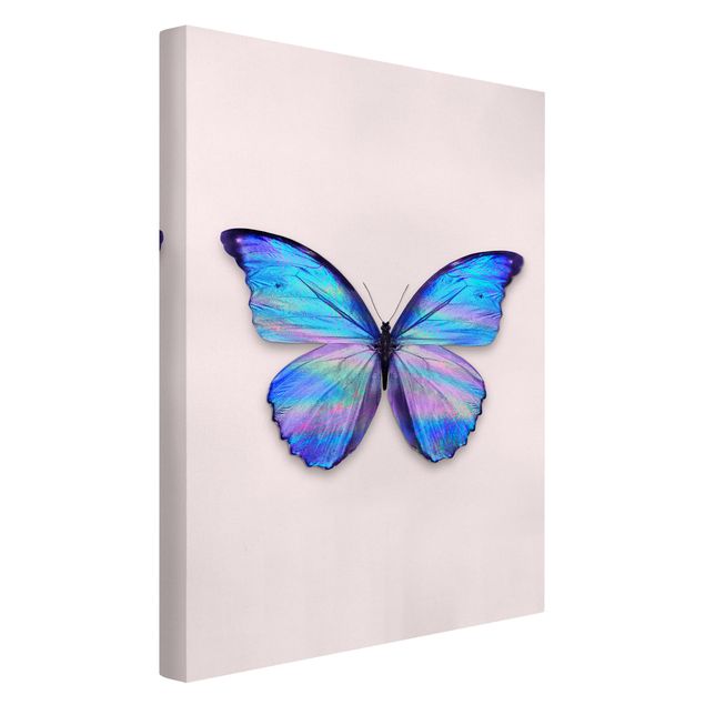 Leinwandbild - Jonas Loose - Holografischer Schmetterling - Hochformat 3:2