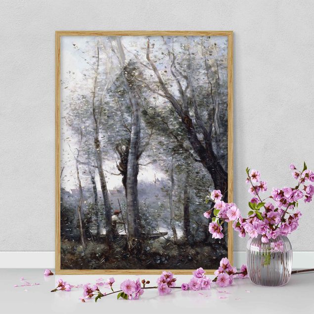 Kunstdrucke mit Rahmen Jean-Baptiste Camille Corot - Ein Flussschiffer