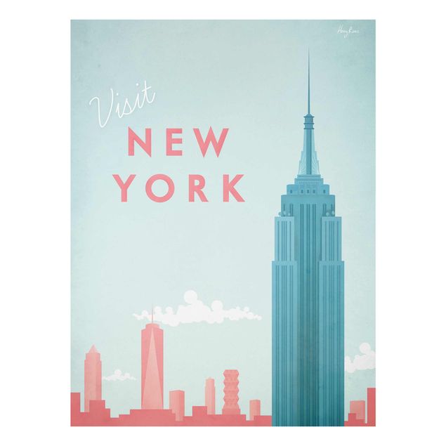 Glasbild - Reiseposter - New York - Hochformat 4:3