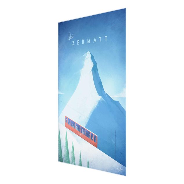 Glasbilder Reiseposter - Zermatt