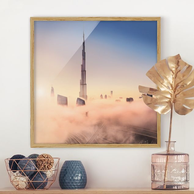 Moderne Bilder mit Rahmen Himmlische Skyline von Dubai