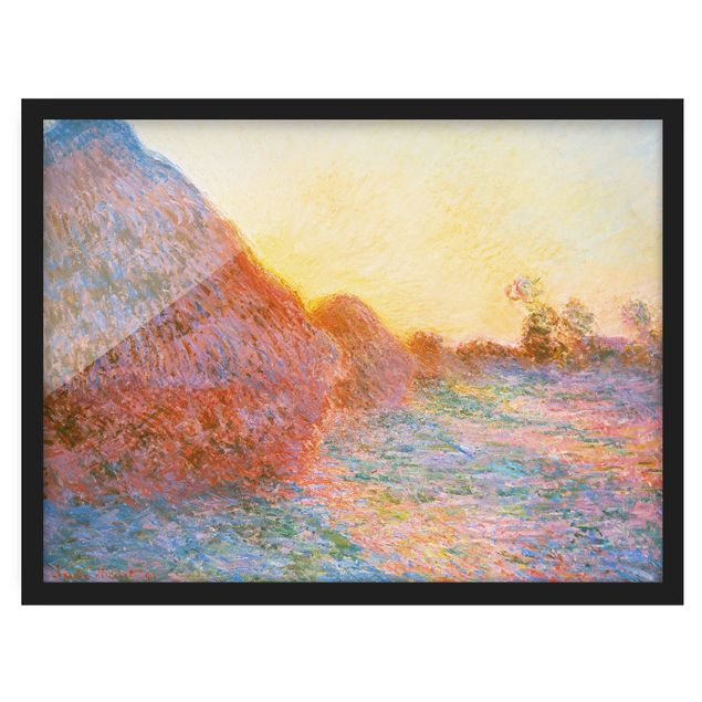 Bild mit Rahmen - Claude Monet - Strohschober - Querformat 3:4