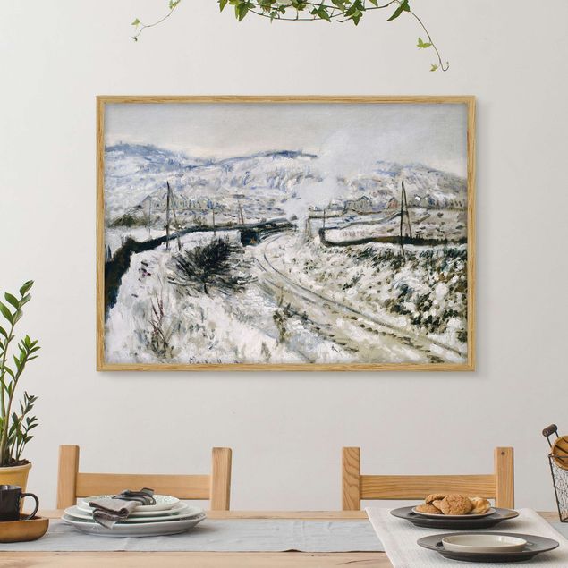Kunstdrucke mit Rahmen Claude Monet - Zug im Schnee