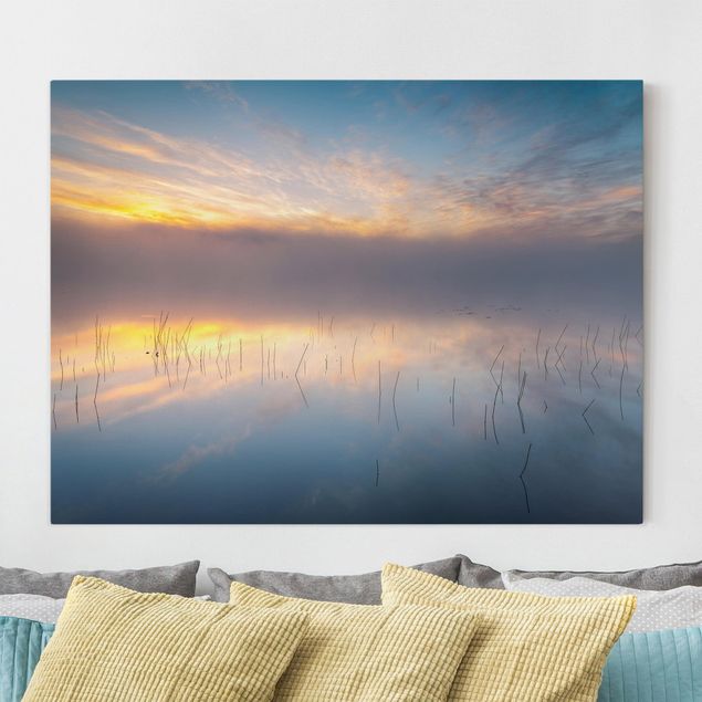 Leinwandbilder Naturmotive Sonnenaufgang schwedischer See