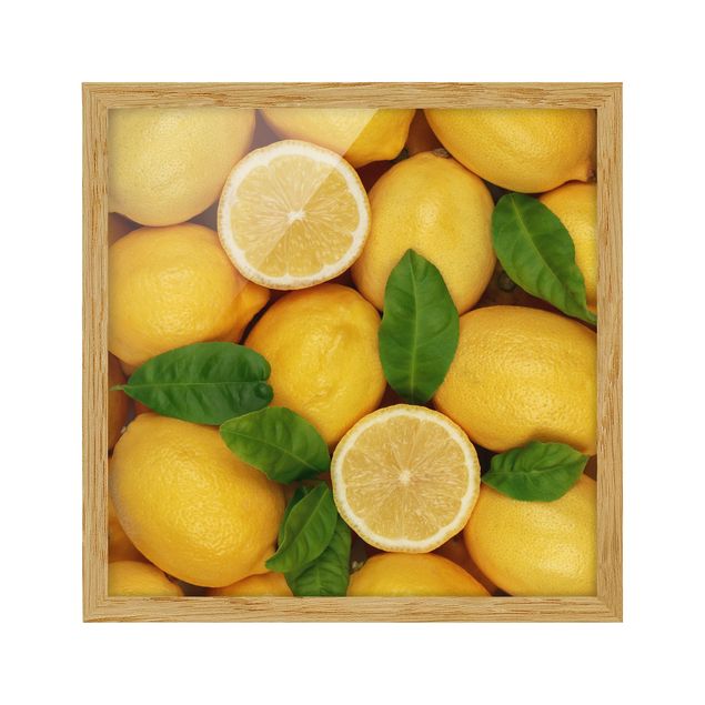 Bild mit Rahmen - Saftige Zitronen - Quadrat 1:1
