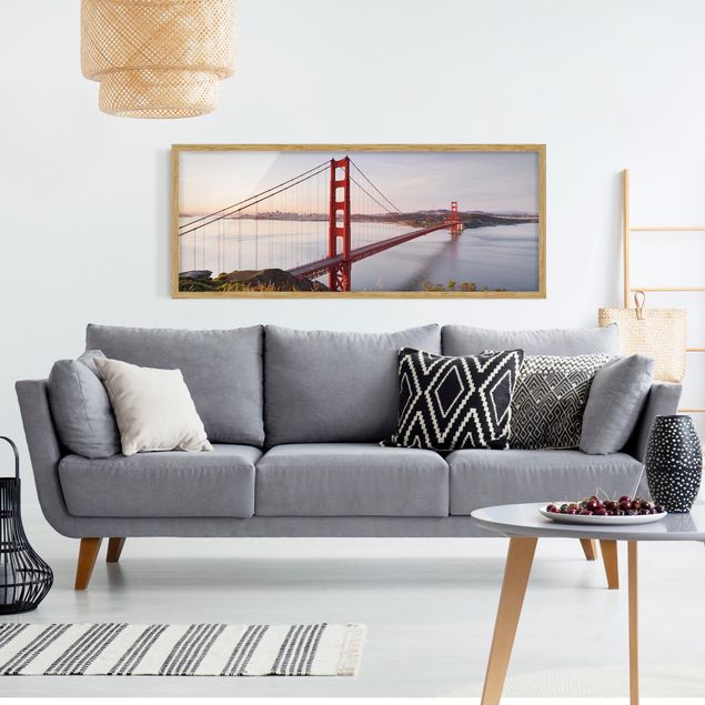 Skylines Bilder mit Rahmen Golden Gate Bridge in San Francisco