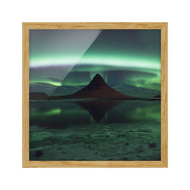 Bilder mit Rahmen Polarlicht in Island
