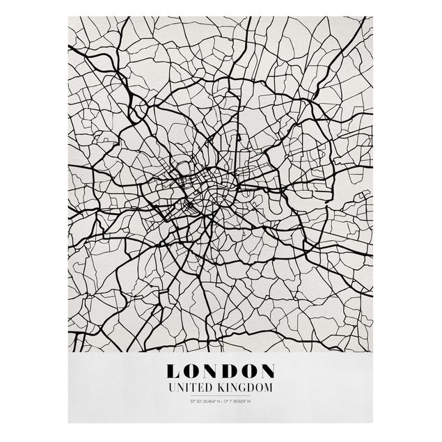 Leinwandbild - Stadtplan London - Klassik - Hochformat 4:3