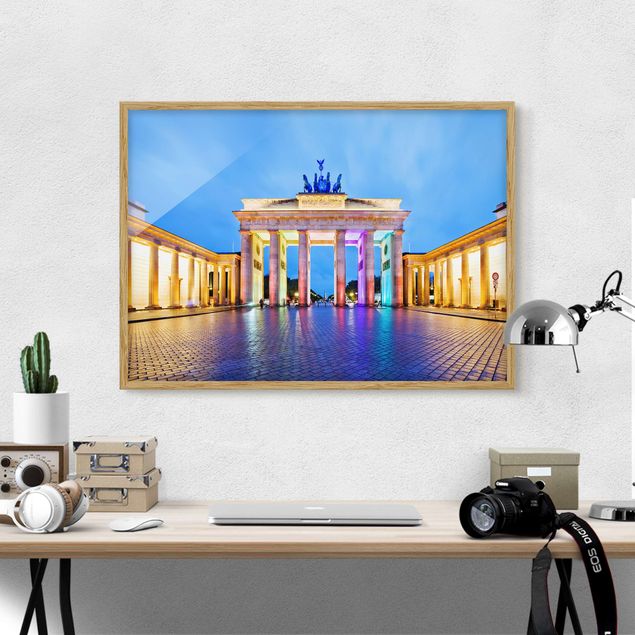 Moderne Bilder mit Rahmen Erleuchtetes Brandenburger Tor