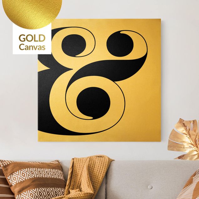 Leinwandbild Gold - Antiqua Letter & - Quadrat 1:1