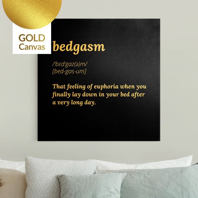 Leinwandbild Gold - bedgasm - Quadrat 1:1