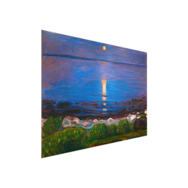 Glasbild - Edvard Munch - Sommernacht am Meeresstrand - Querformat 3:4