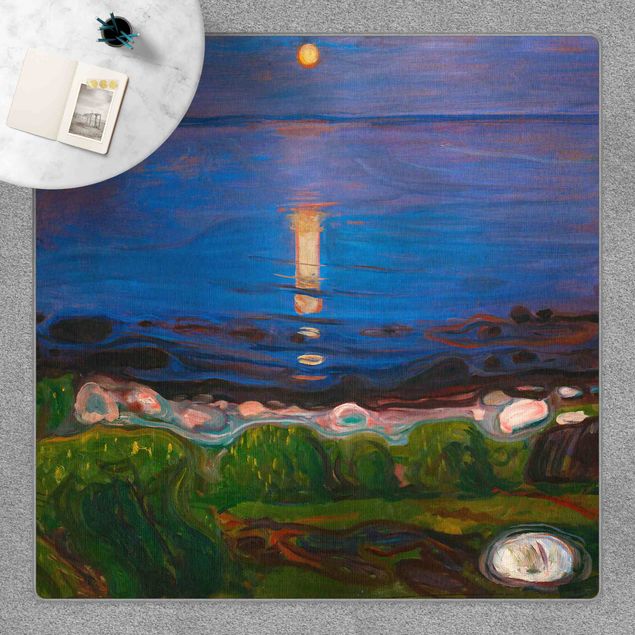 Teppich modern Edvard Munch - Sommernacht am Meeresstrand
