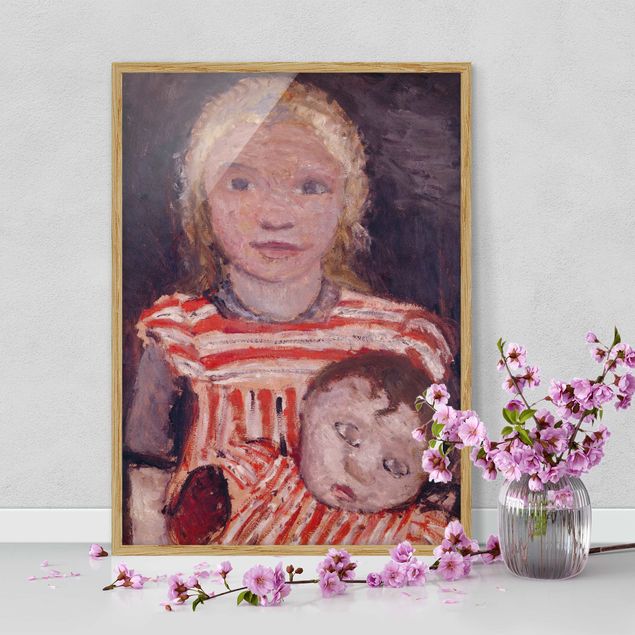 Kunstdrucke mit Rahmen Paula Modersohn-Becker - Mädchen mit Puppe