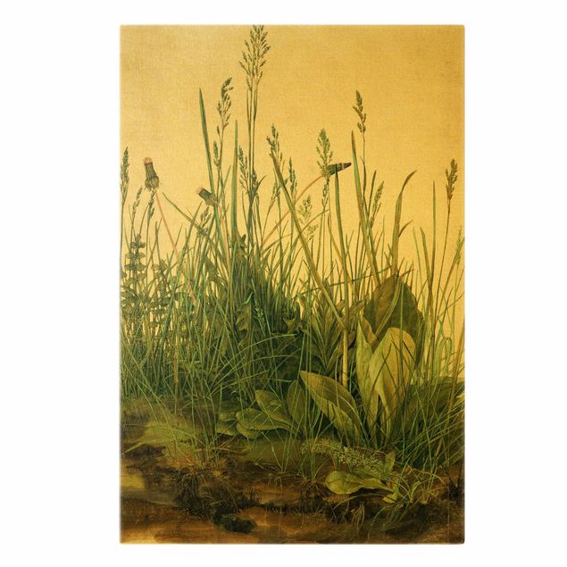 Leinwandbild Gold - Albrecht Dürer - Das große Rasenstück - Hochformat 2:3