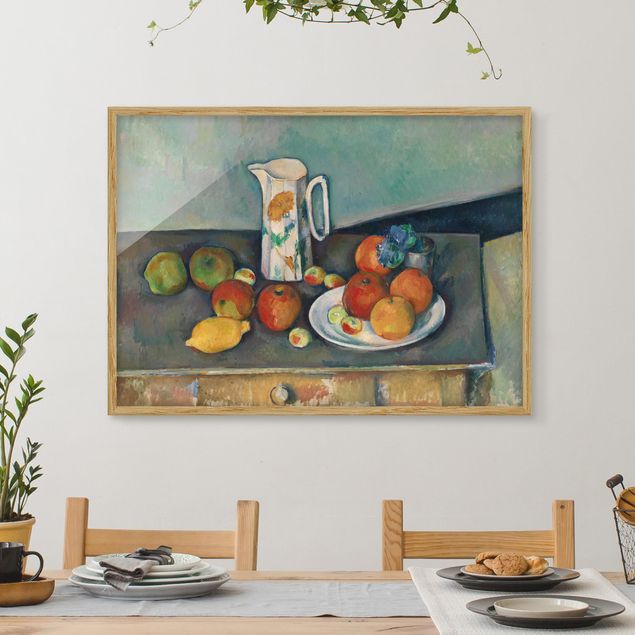 Gerahmte Kunstdrucke Paul Cézanne - Stillleben Milchkrug