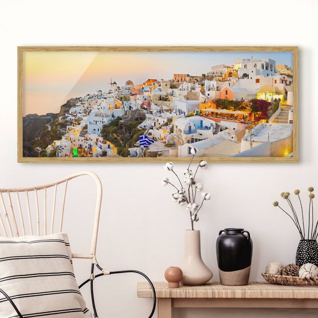 Skylines Bilder mit Rahmen Strahlendes Santorin