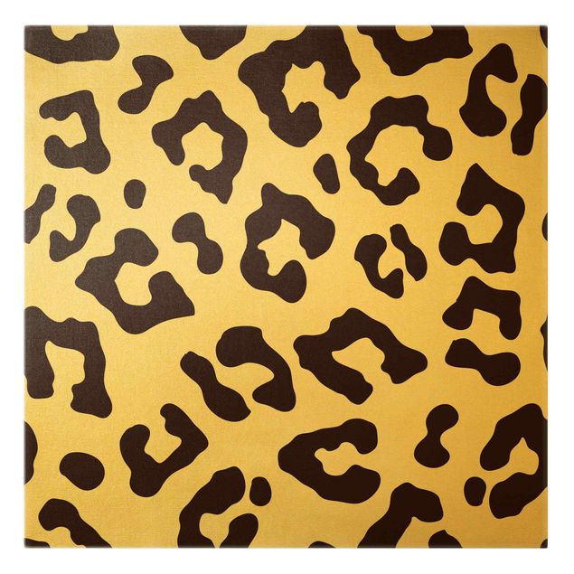 Leinwandbild Gold - Leoparden Print - Quadrat 1:1