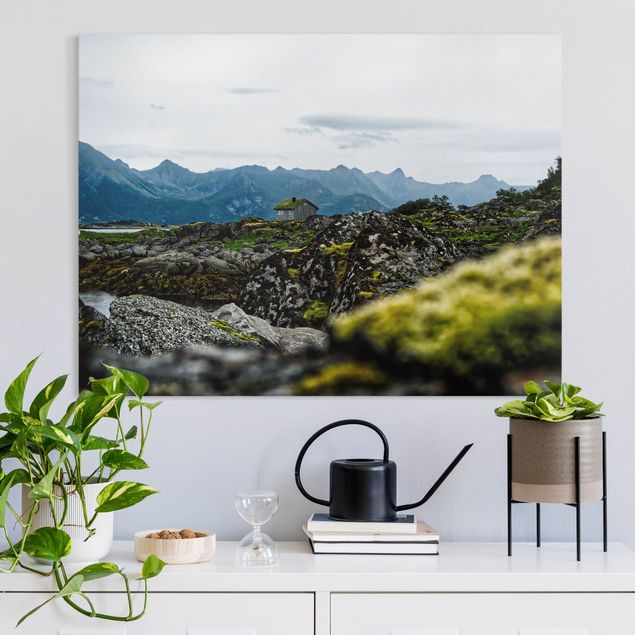 Leinwandbilder Naturmotive Einsame Hütte in Norwegen