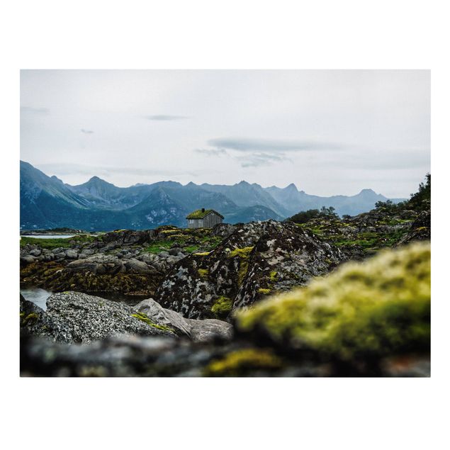 schöne Leinwandbilder Einsame Hütte in Norwegen