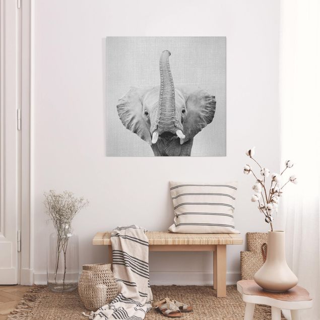 schwarz-weiß Bilder auf Leinwand Elefant Ewald Schwarz Weiß