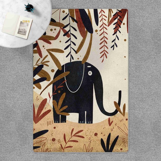 Moderne Teppiche Elefant im Dschungel