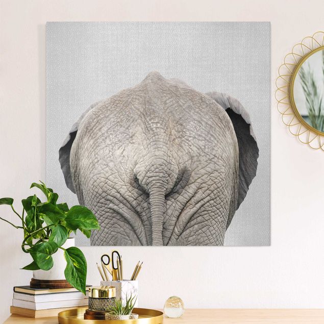 Leinwandbild Elefant Elefant von hinten