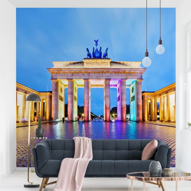 3D Fototapete Erleuchtetes Brandenburger Tor