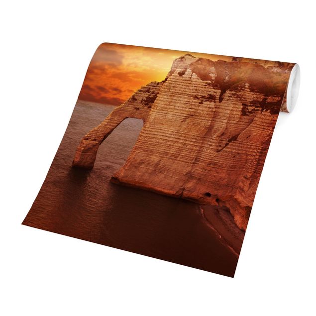 Fototapete selbstklebend Etretat Sunset Cliffs