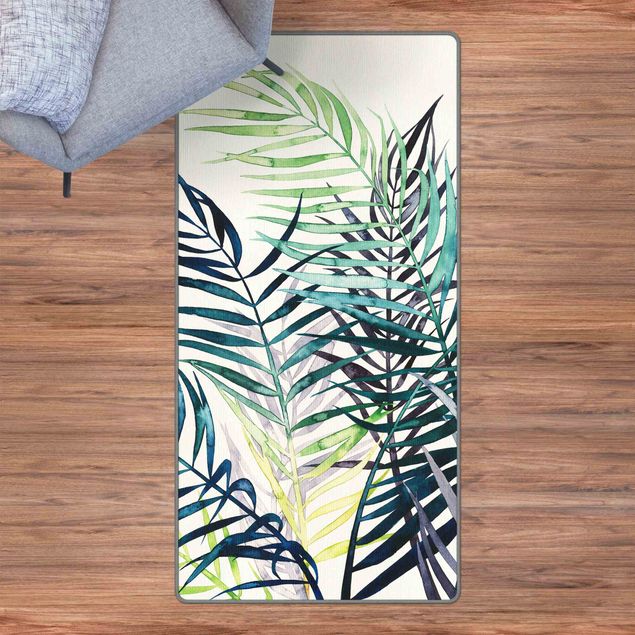 Teppich grün Exotisches Blattwerk - Palme