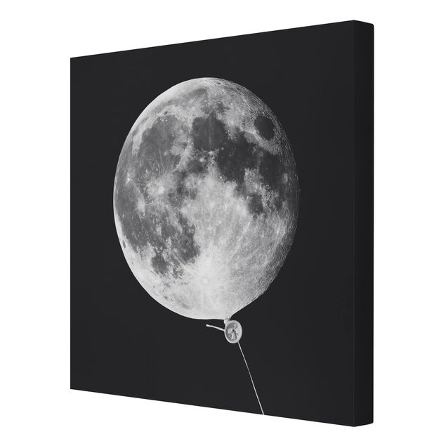 Leinwandbild - Jonas Loose - Luftballon mit Mond - Quadrat 1:1