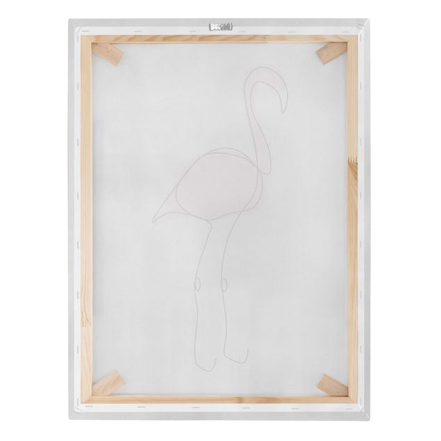 Leinwandbild - Flamingo Line Art - Hochformat 4:3