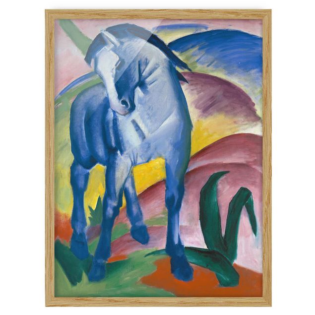 Abstrakte Bilder mit Rahmen Franz Marc - Blaues Pferd